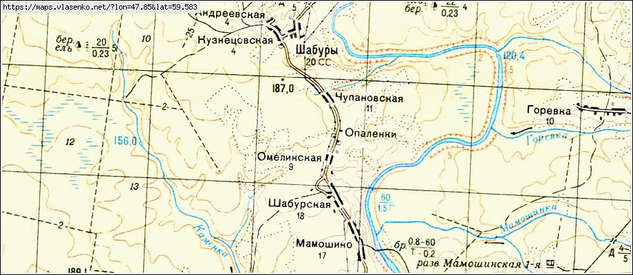 Карта ШАБУРЫ, Кировская область, Опаринский район