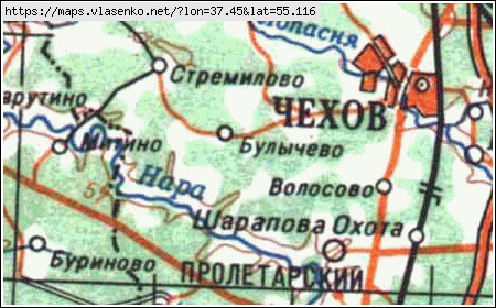 Топографическая Карта Чеховский Район