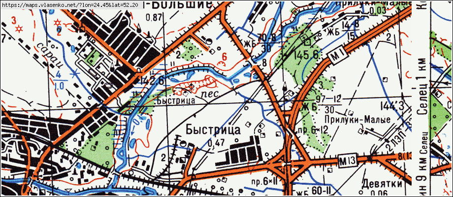 Старая карта дрогичинского района