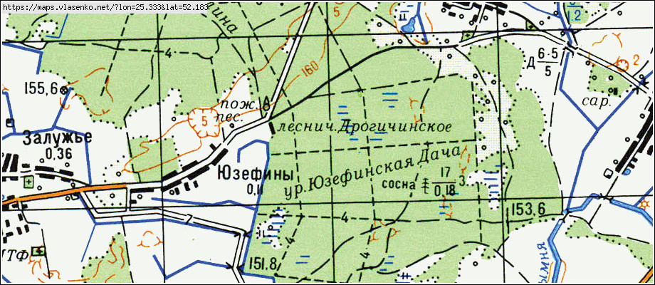 Старая карта дрогичинского района