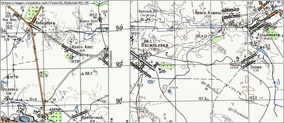Карта ВАСИЛЬЕВКА, Гомельская область, Гомельский район
