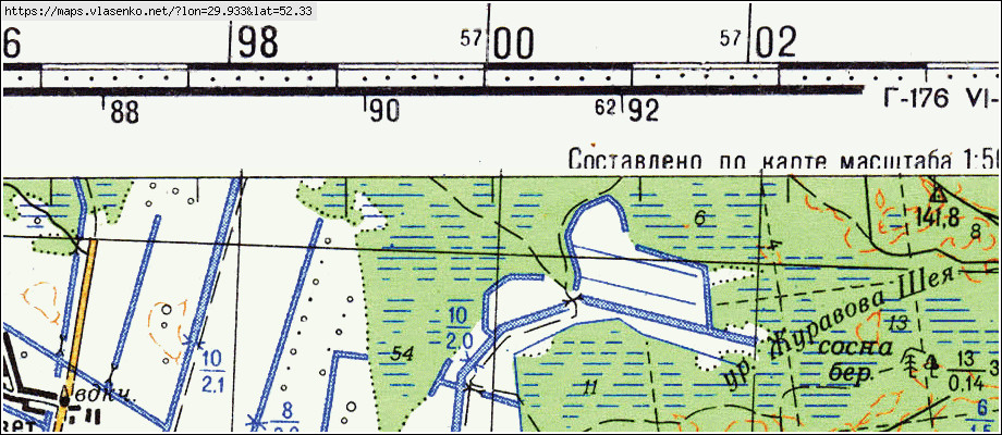 Карта ВЕЛИКИЙ БОР, Гомельская область, Хойникский район
