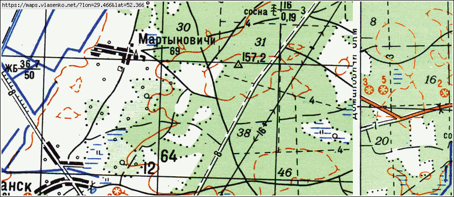 Карта ХОЛОДНИКИ, Гомельская область, Калинковичский район
