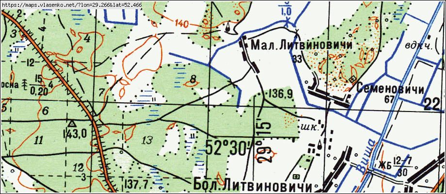 Карта калинковичского района с деревнями