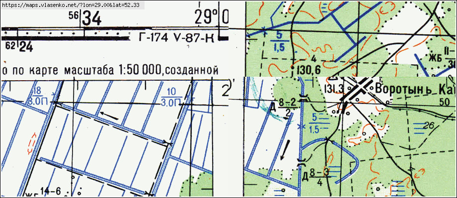 Карта СЛОБОДА, Гомельская область, Лельчицкий район