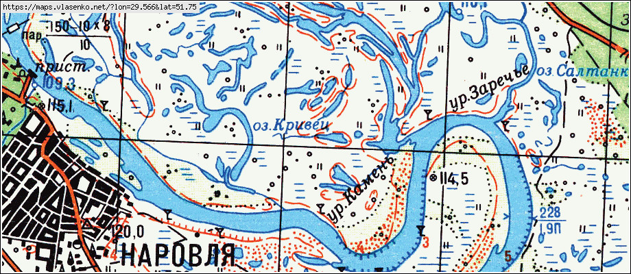 Карта КОНОТОП, Гомельская область, Октябрьский район