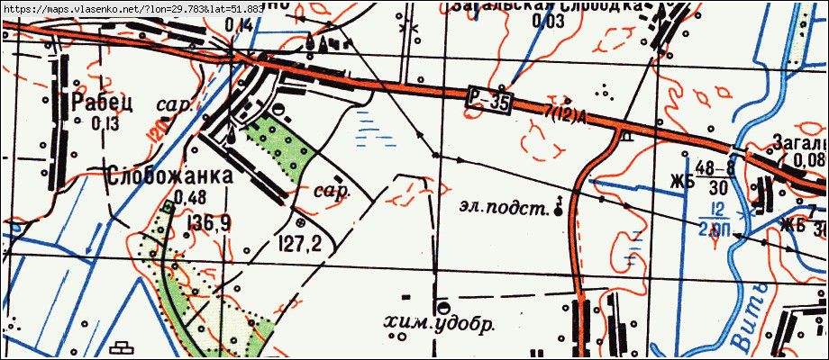 Карта ВИТЬ, Гомельская область, Октябрьский район