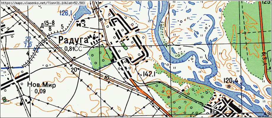 Карта РАДУГА, Гомельская область, Ветковский район