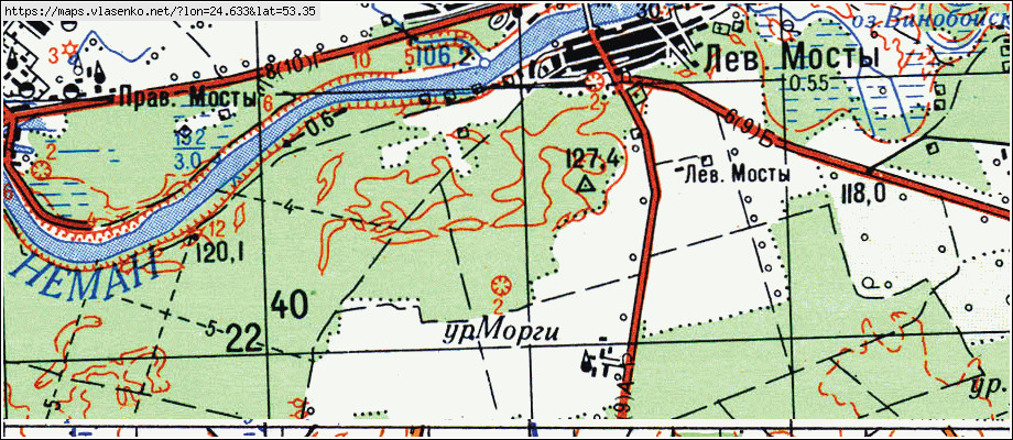 Карта мостовского района гродненской области с деревнями и дорогами