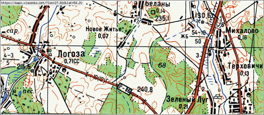 Карта логойского района минской области подробная с деревнями