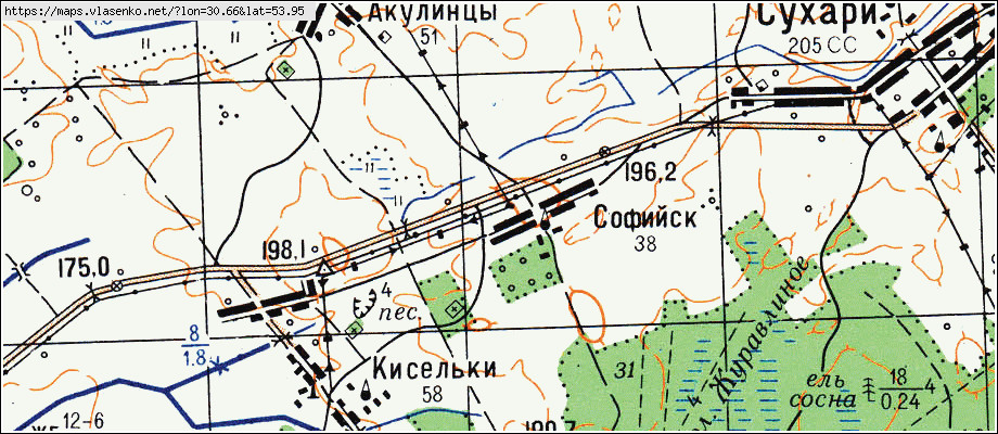 Карта МОГИЛЕВ, Могилевская область, Кировский район