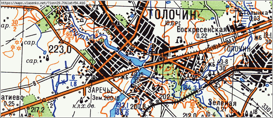 Карта толочина с улицами и номерами домов
