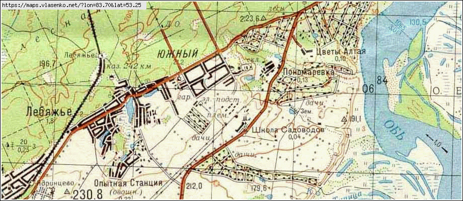 Топографическая карта барнаул