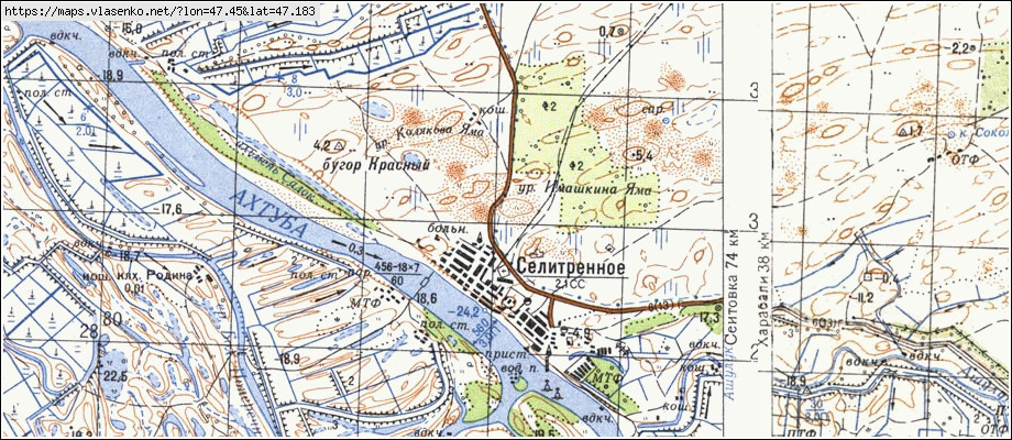 Астраханская область селитренное карта