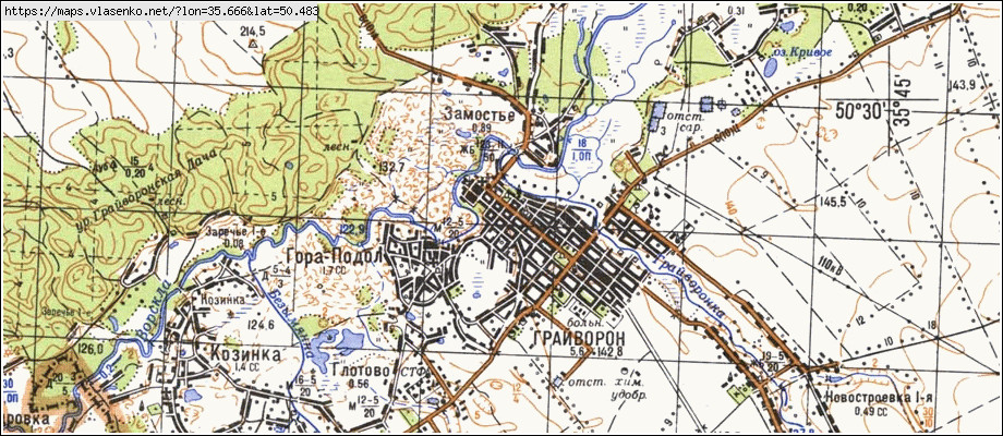 Карта ГРАЙВОРОН, Белгородская область, Грайворонский район