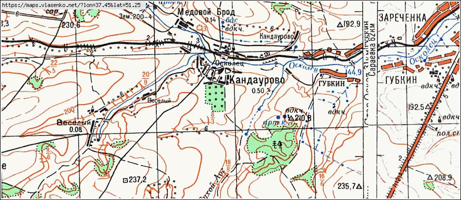 Карта спутник губкин