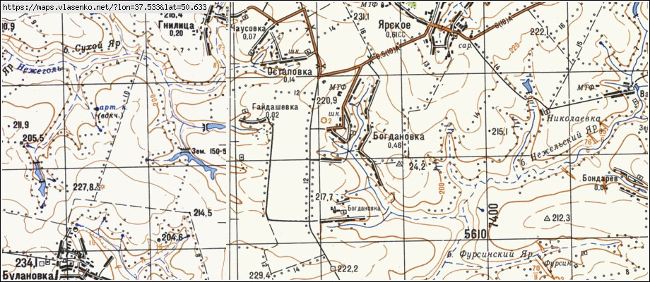 Карта новооскольского района белгородской области с селами