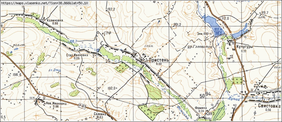 Пристень курская область карта