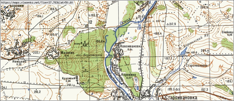 Ольховатка белгородская карта