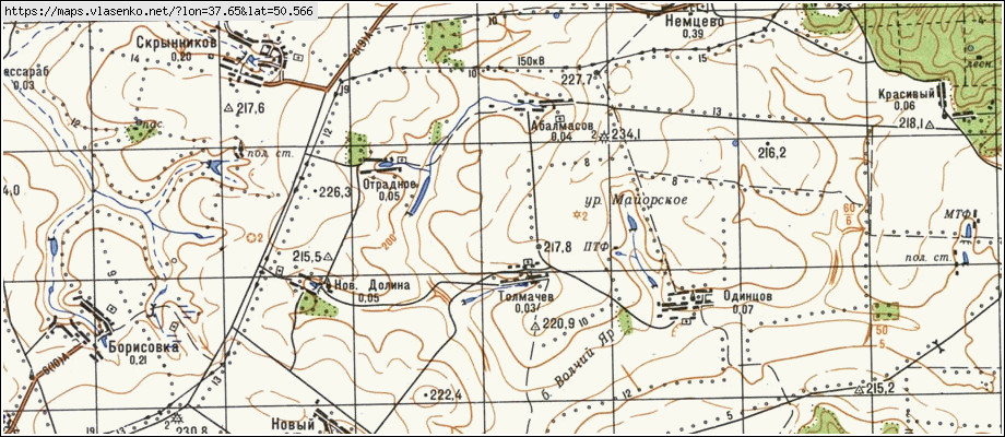 Карта волоконовского района белгородской области подробная с деревнями и дорогами