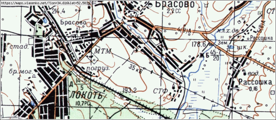 Карта локтя брасовского района с улицами