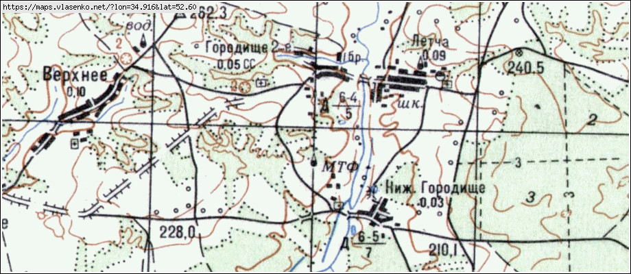 Карта ГОРОДИЩЕ 2-Е, Брянская область, Брасовский район