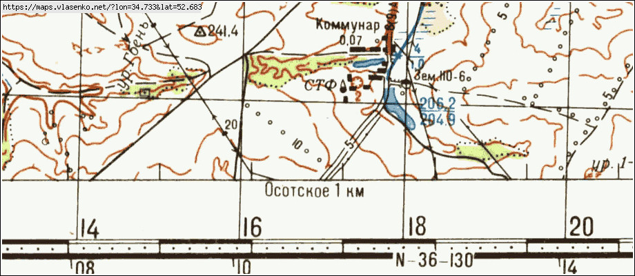 Карта КОММУНАР, Брянская область, Брасовский район