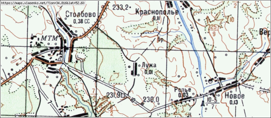 Карта ЛУЖА, Брянская область, Брасовский район