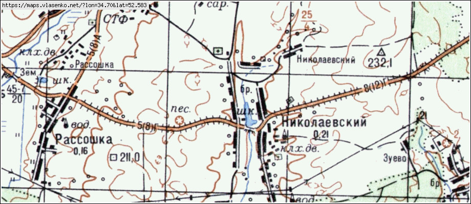 Карта НИКОЛАЕВСКИЙ, Брянская область, Брасовский район