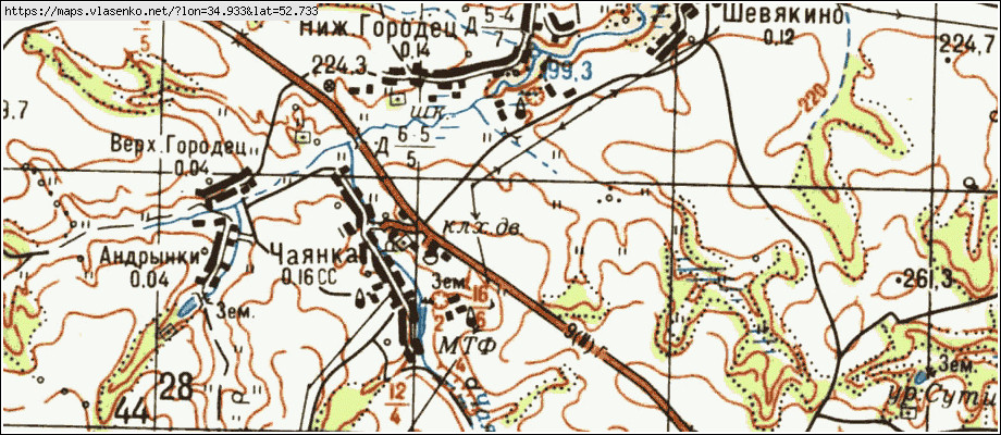 Карта НИЖНИЙ-ГОРОДЕЦ, Брянская область, Брасовский район