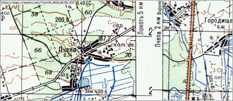 Карта ПЧЕЛА, Брянская область, Брасовский район