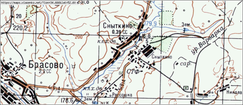 Карта СНЫТКИНО, Брянская область, Брасовский район