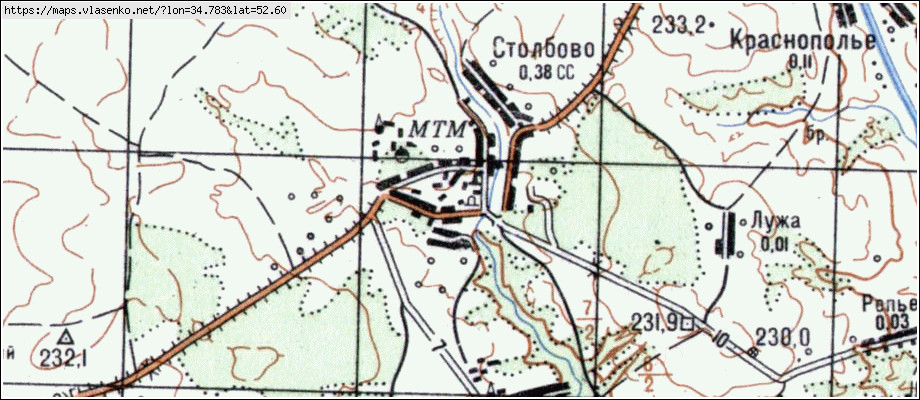 Карта СТОЛБОВО, Брянская область, Брасовский район