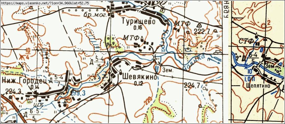 Карта локтя брасовского района с улицами