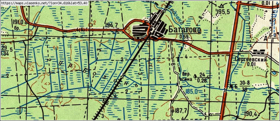 Карта БАТАГОВО, Брянская область, Брянский район