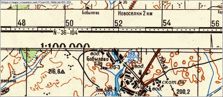 Карта БОБЫЛЕВО, Брянская область, Брянский район