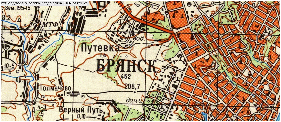 Карта БРЯНСК, Брянская область, Брянский район