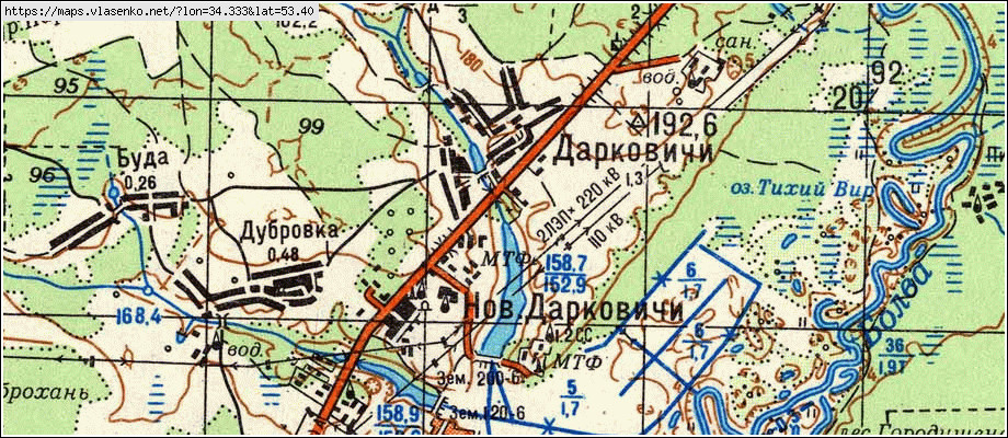 Карта ДАРКОВИЧИ, Брянская область, Брянский район
