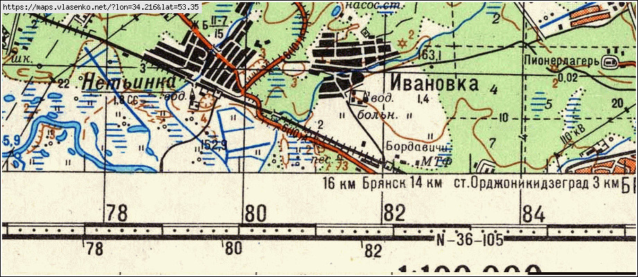 Карта ИВАНОВКА, Брянская область, Брянский район