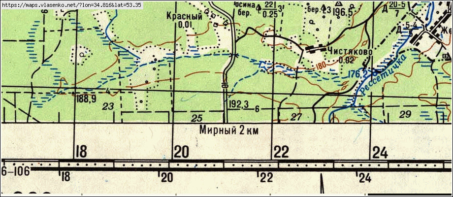 Карта КРАСНЫЙ, Брянская область, Брянский район