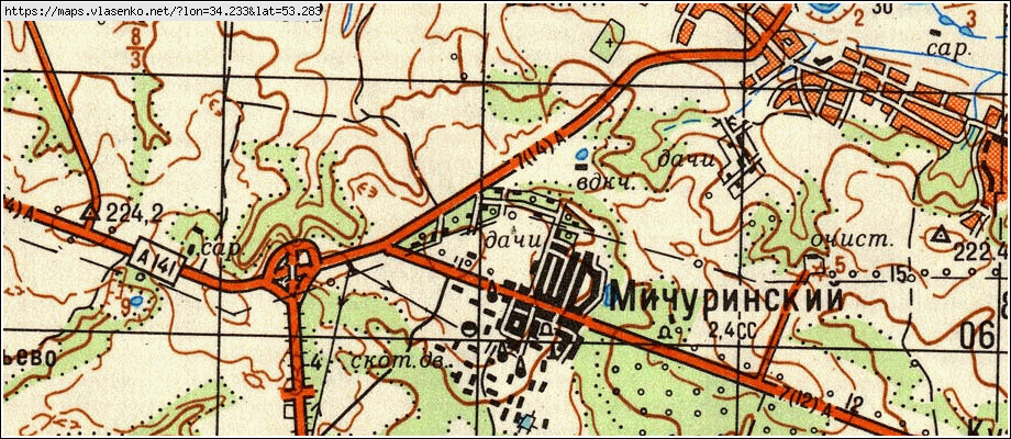Карта МИЧУРИНСКИЙ, Брянская область, Брянский район