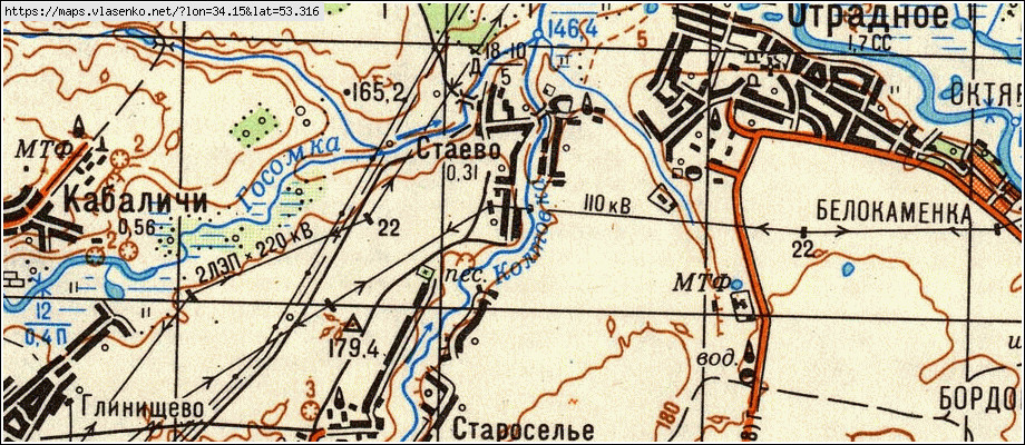 Карта СТАЕВО, Брянская область, Брянский район