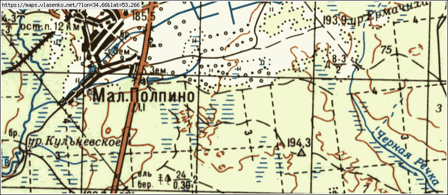 Карта ТИТОВКА, Брянская область, Брянский район