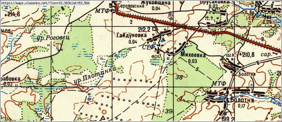 Карта ГАЙДУКОВКА, Брянская область, Дубровский район