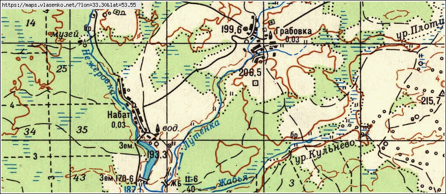 Карта ГРАБОВКА, Брянская область, Дубровский район