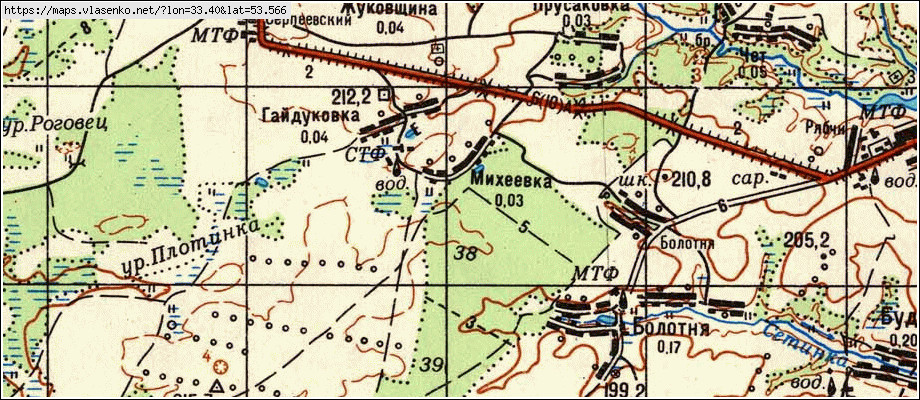 Карта МИХЕЕВКА, Брянская область, Дубровский район