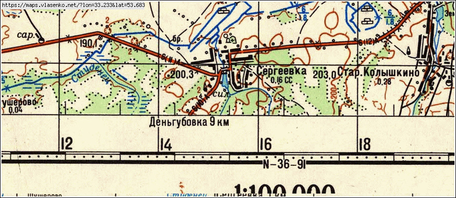 Карта СЕРГЕЕВКА, Брянская область, Дубровский район