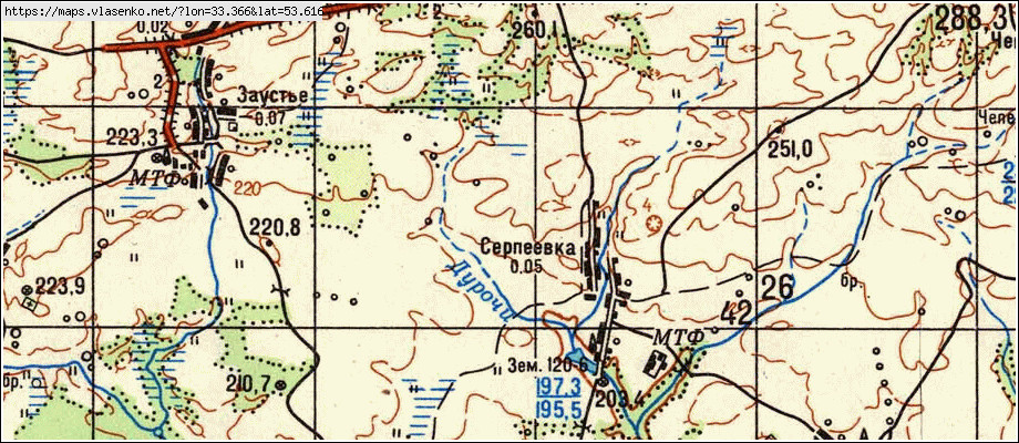 Карта СЕРПЕЕВКА, Брянская область, Дубровский район