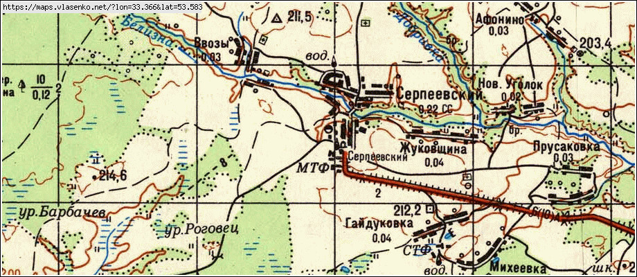 Карта СЕРПЕЕВСКИЙ, Брянская область, Дубровский район