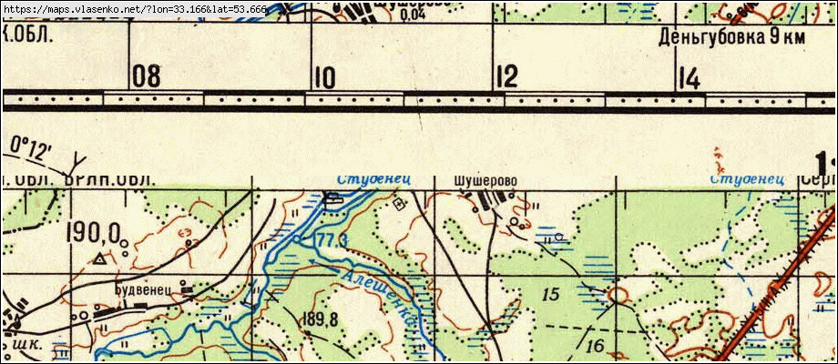 Карта ШУШЕРОВО, Брянская область, Дубровский район